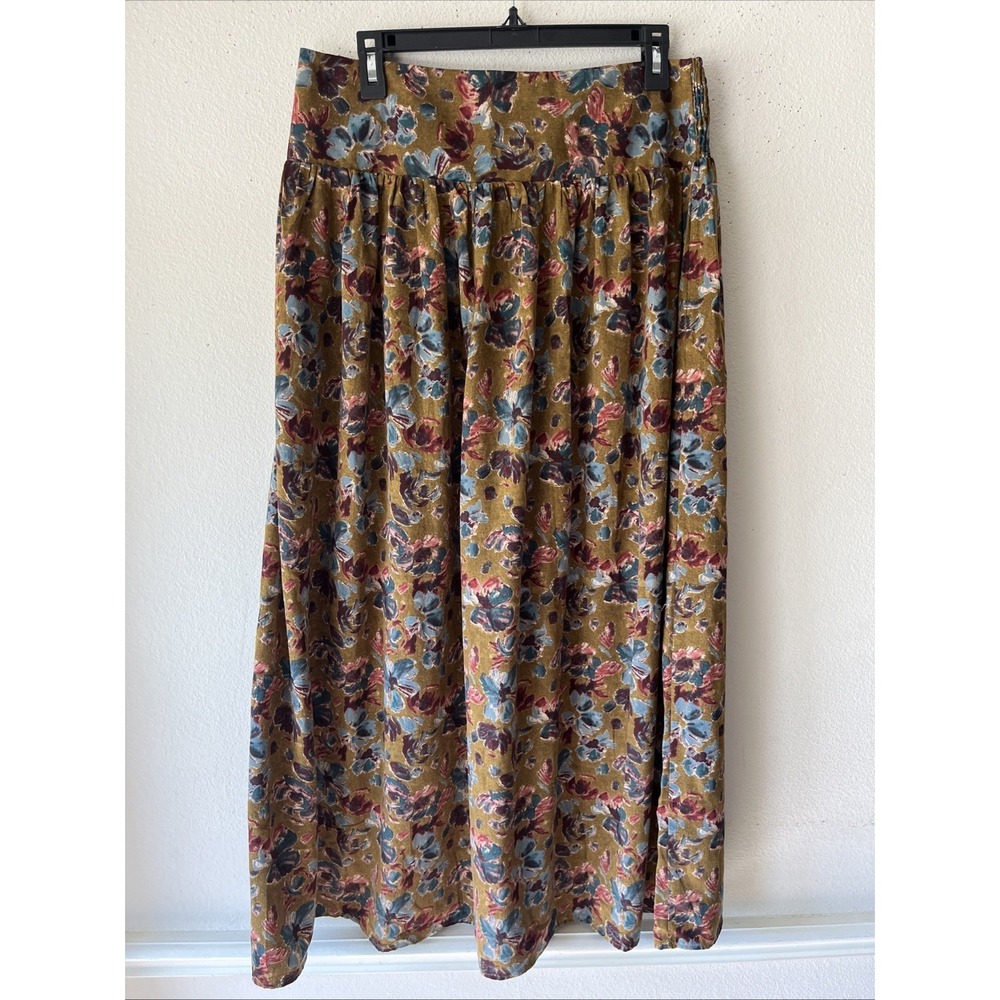 Natural Life Skirt  XL Maxi Brown Floral Boho Cottagecore Peasant Hippie New - Picture 2 of 11